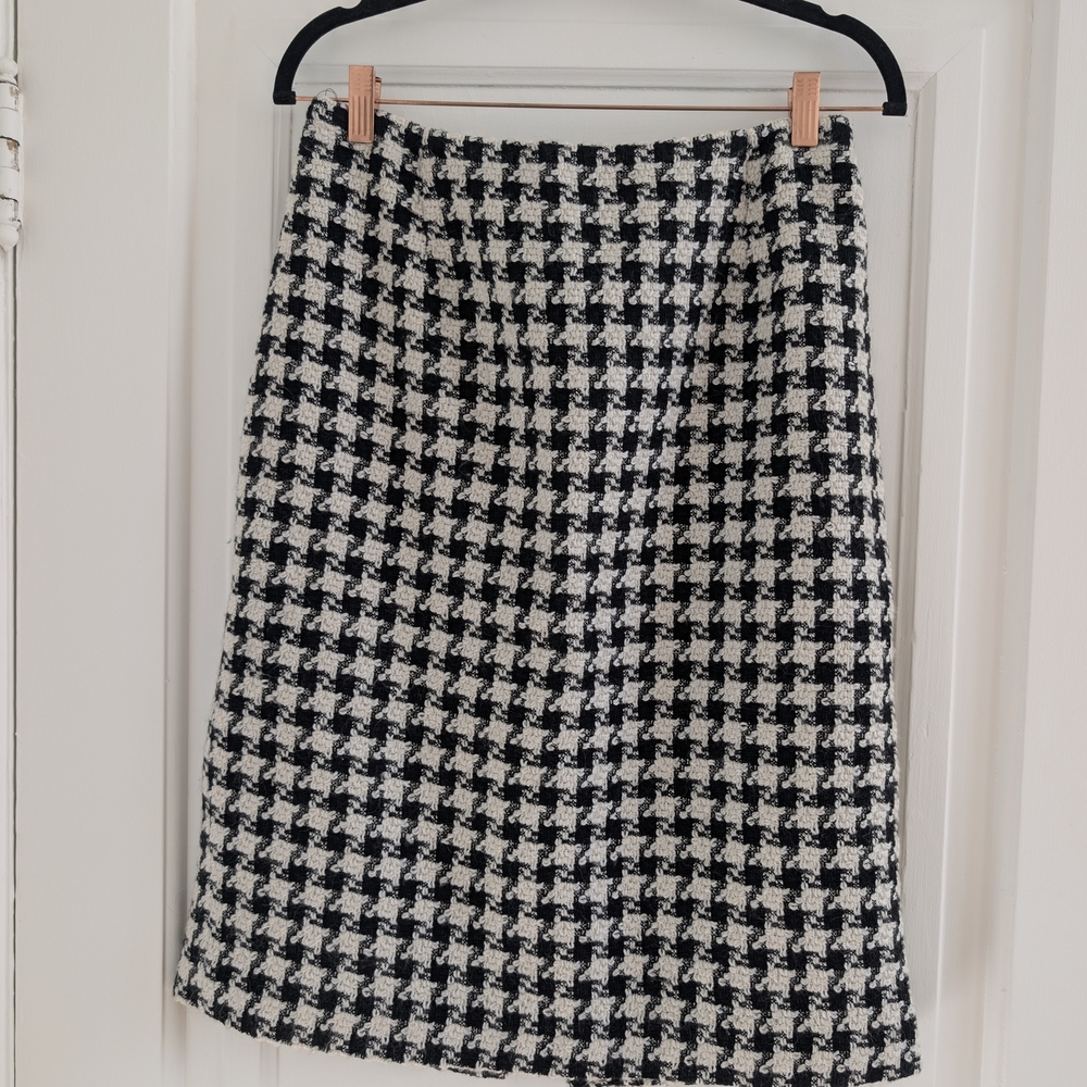 Diane Von Furstenberg Black and White Checkered Pencil Skirt Size 12